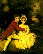 Sir Joshua Reynolds master parker and his sister, theresa oil painting